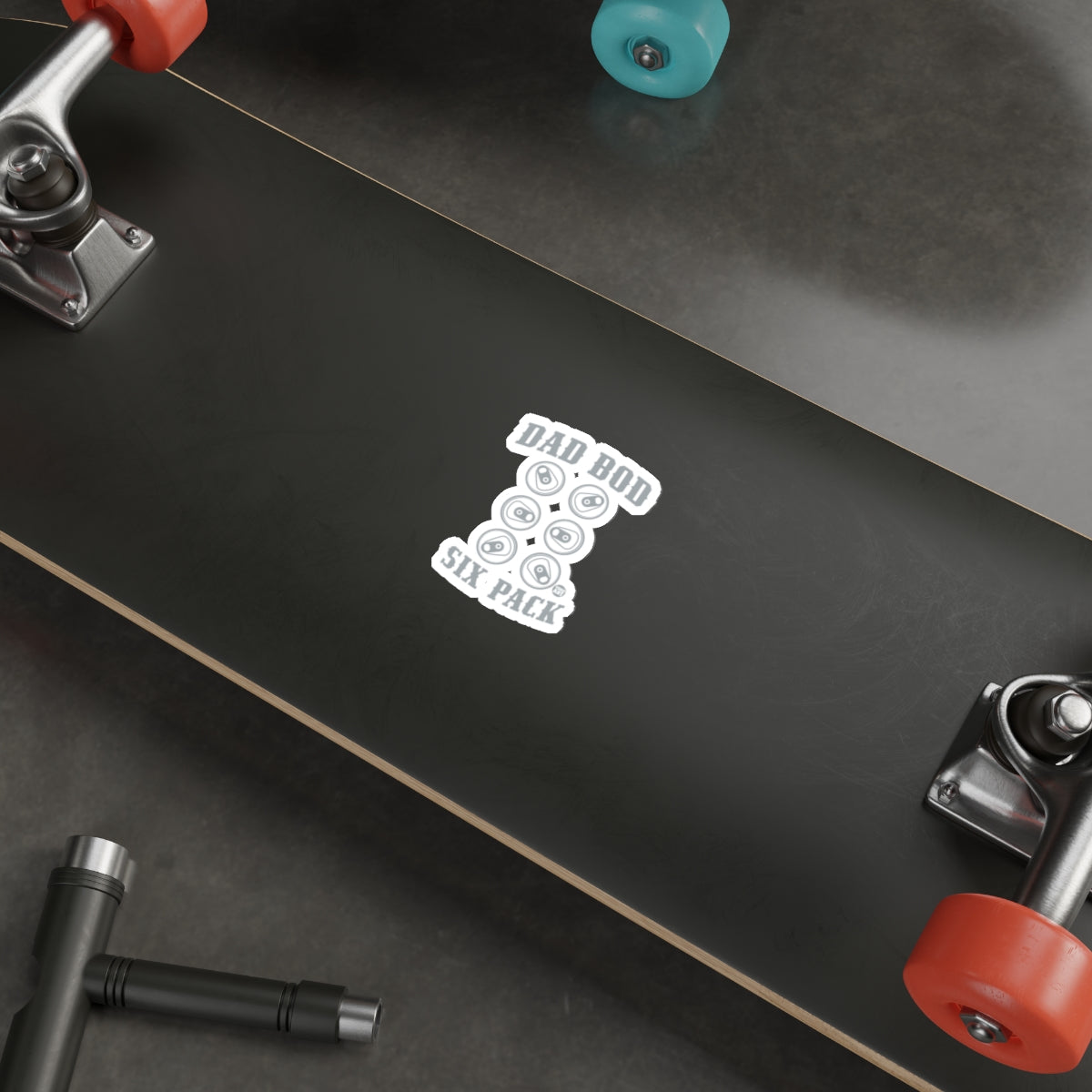 Dad Bod Six Pack Graphic Design Skateboard Deck