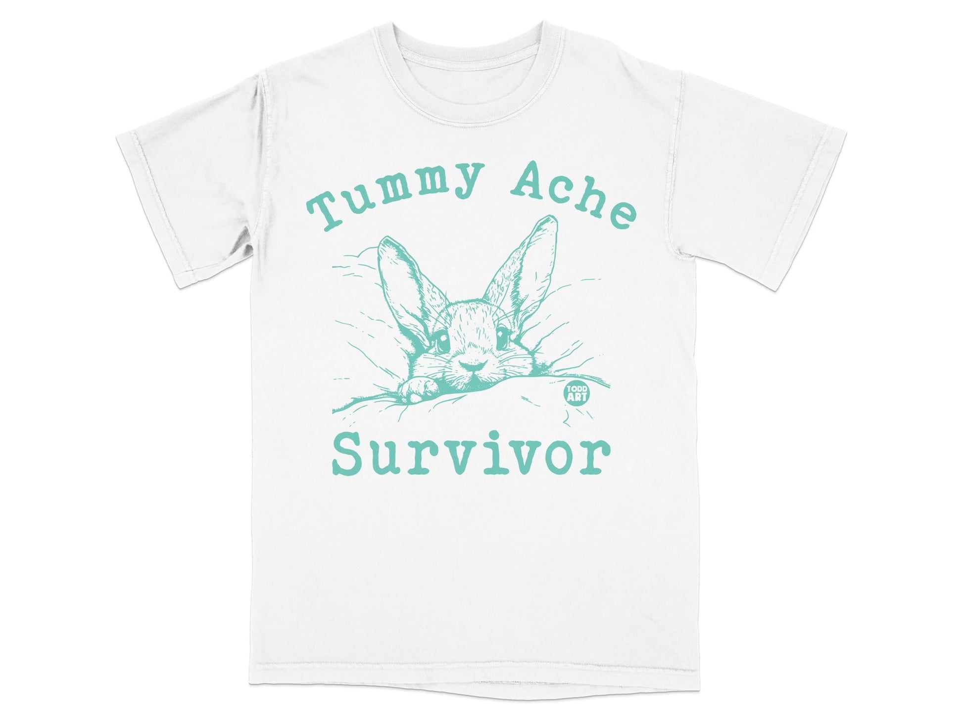 Tummy Ache Survivor Cute Rabbit Design T-shirt
