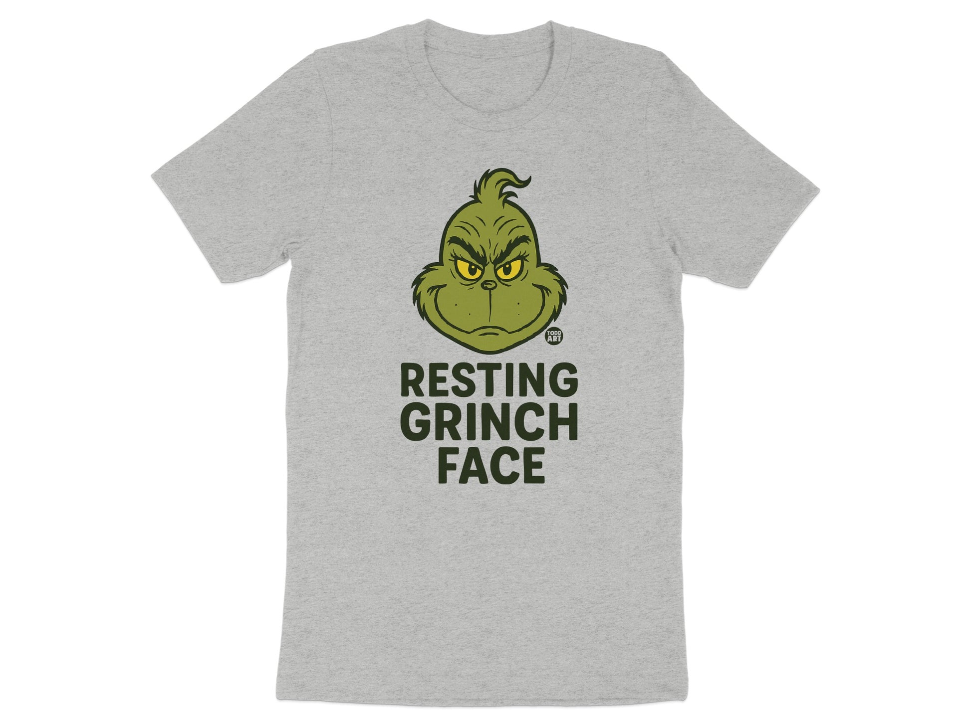 Resting Grinch Face Graphic Tee for Holiday Fun