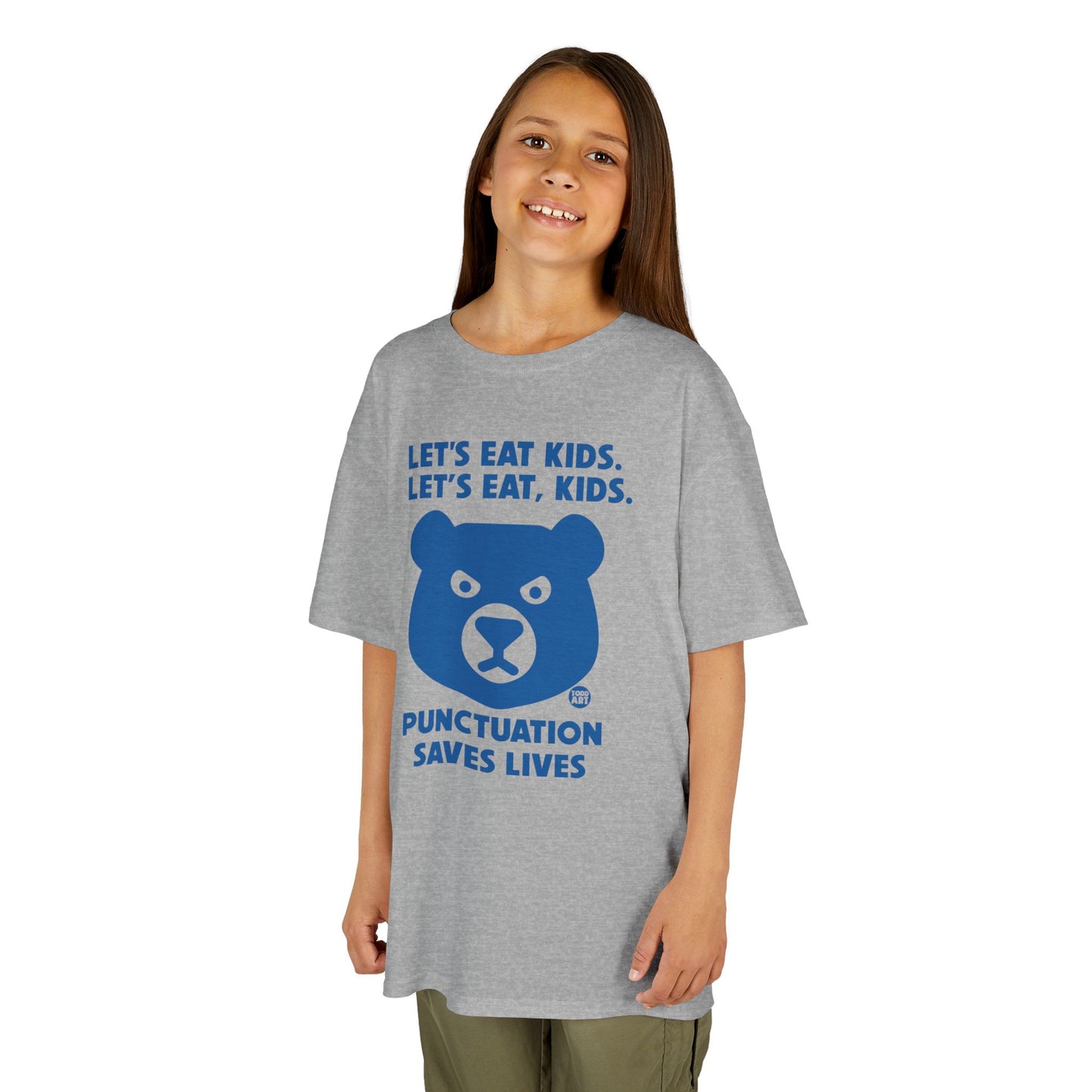 Let's Eat Kids Punctuation Saves Lives Tee Shirt