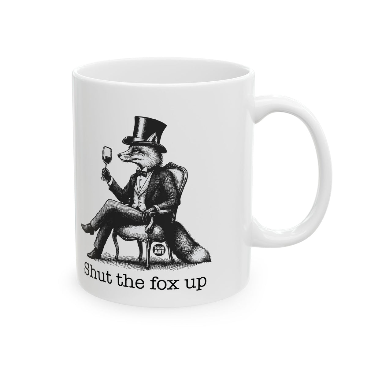 Elegant Fox with Wine Glass Todd Art Mug