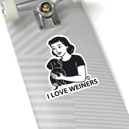 Woman with DachshundTodd Art Sticker