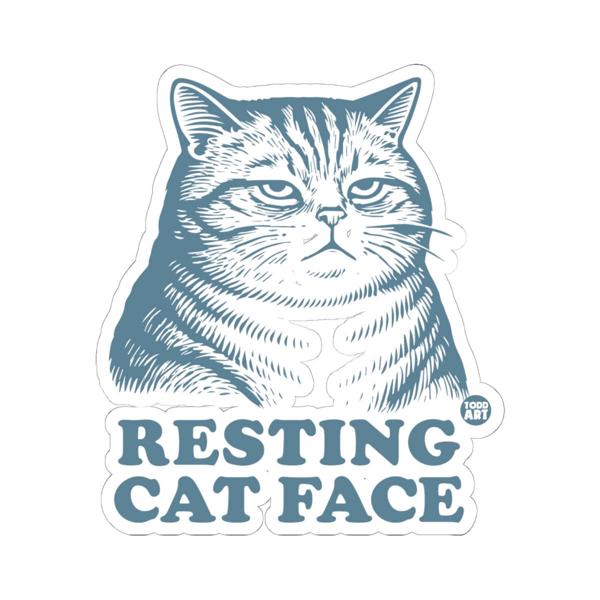 Resting Cat FaceTodd Art Sticker