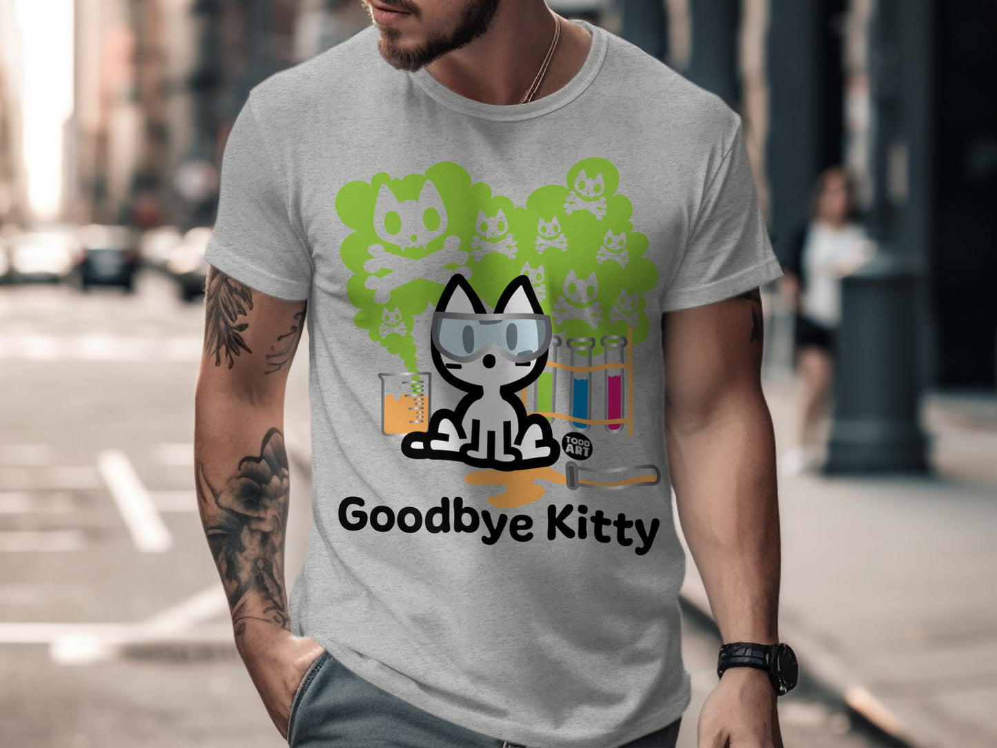 Goodbye Kitty Graphic Tee Animated Print Apparel