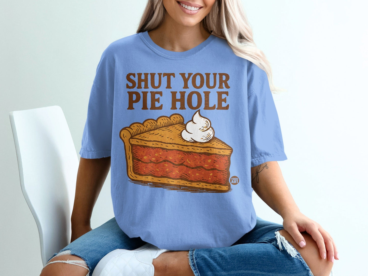 Shut Your Pie Hole Graphic Tee Shirt Design