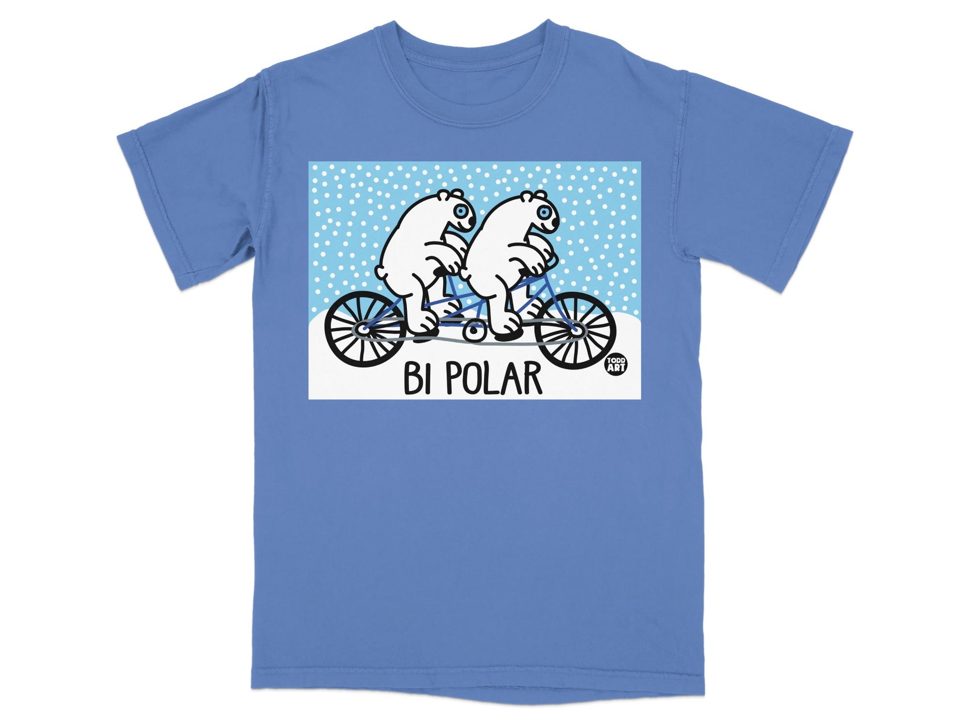 Funny Bi Polar Bear Riding Bicycle T-Shirt