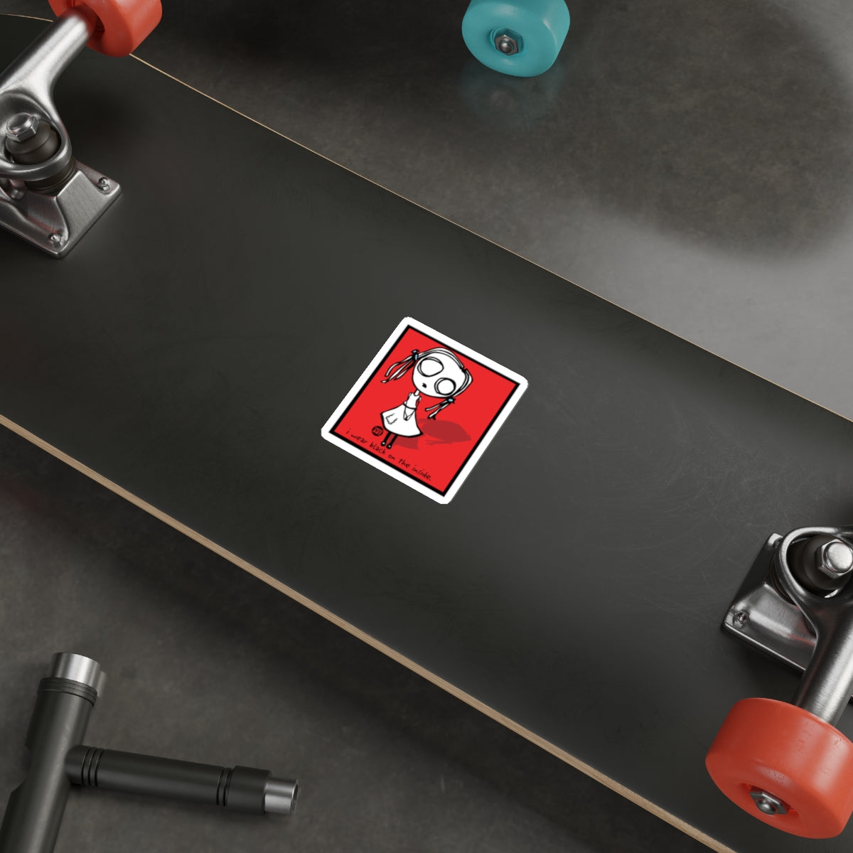 Creepy Cartoon Character Sticker for Skateboard Deck