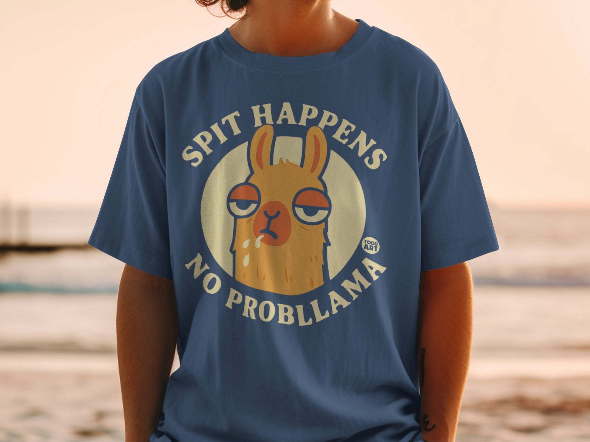 Spit Happens No Probllama Graphic T-shirt