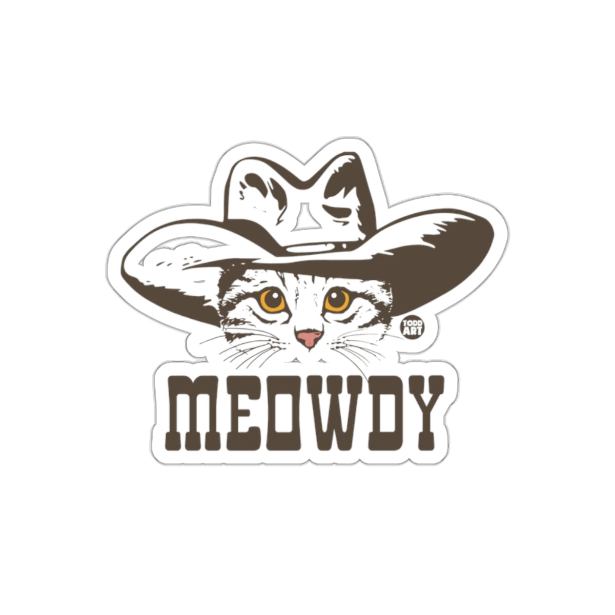 Meowdy Cat Cowboy Hat Design Sticker Product