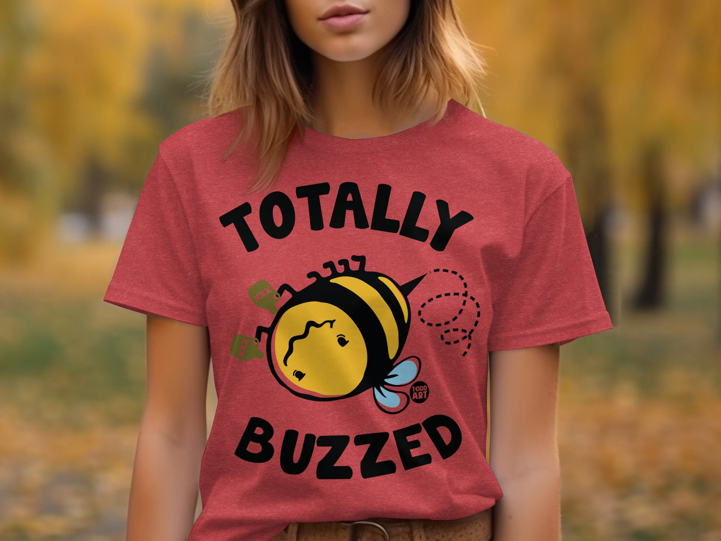 Totally Buzzed Cute Bee Graphic T-Shirt
