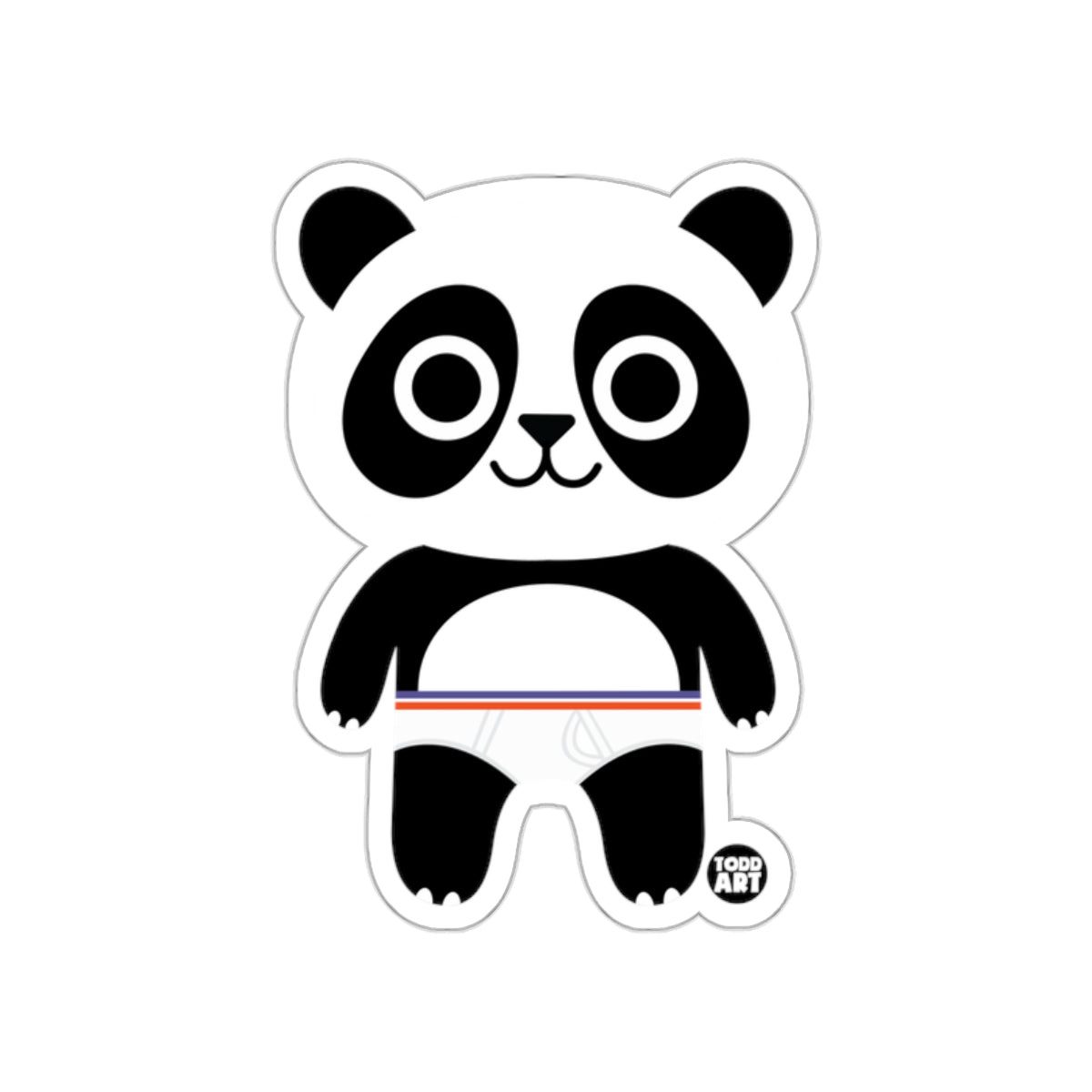 Adorable Todd Art Panda with Belt Sticker