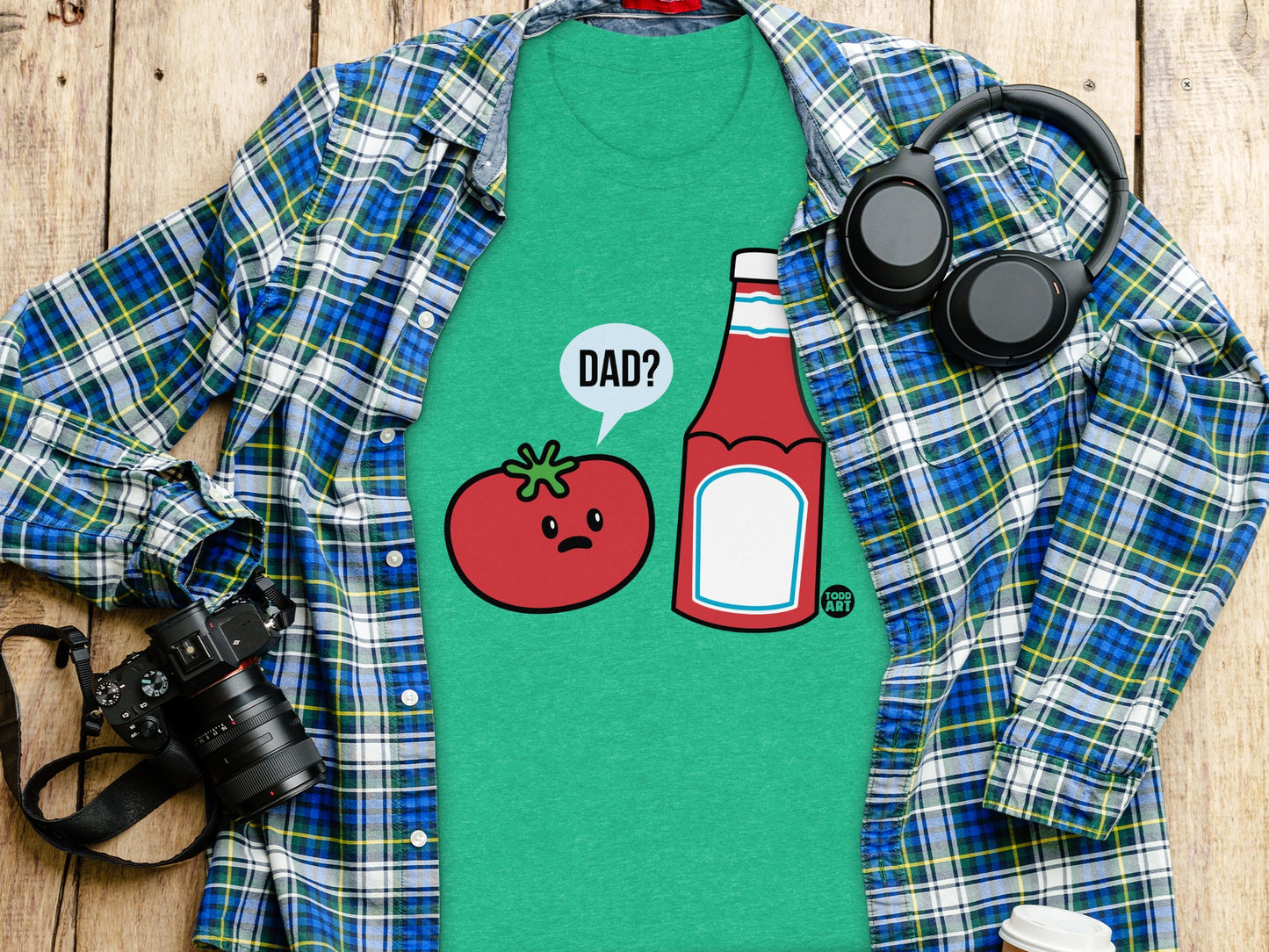 Funny Tomato and Ketchup Bottle Dad Graphic T-Shirt