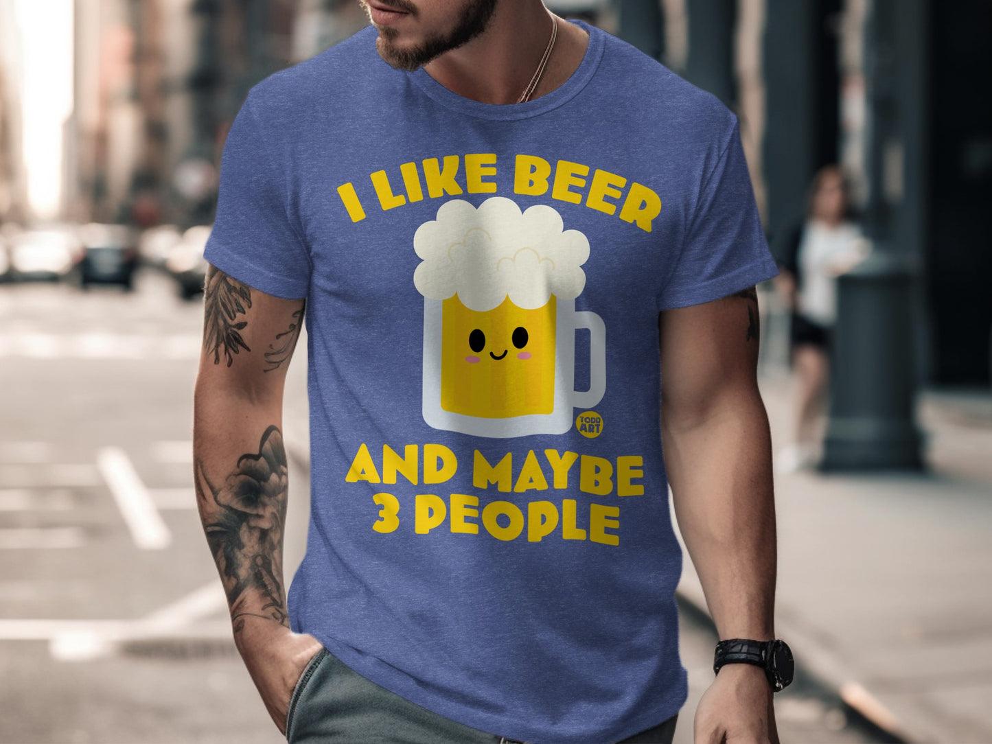 I Like Beer And Maybe Three People Humorous T-shirt