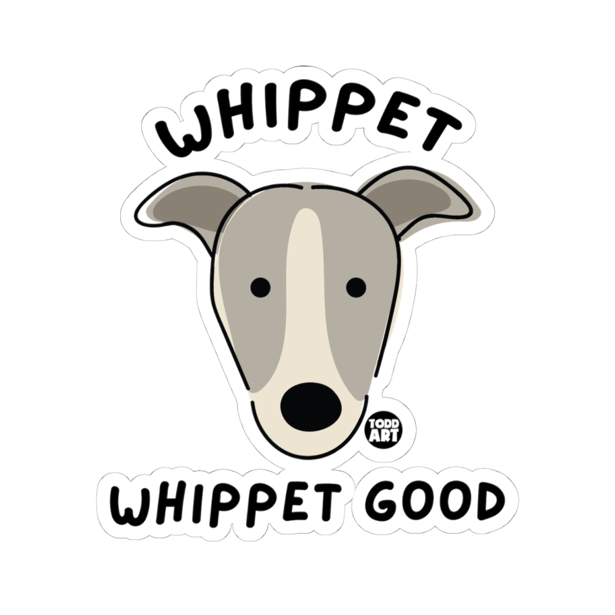 Whippet GoodTodd Art Sticker