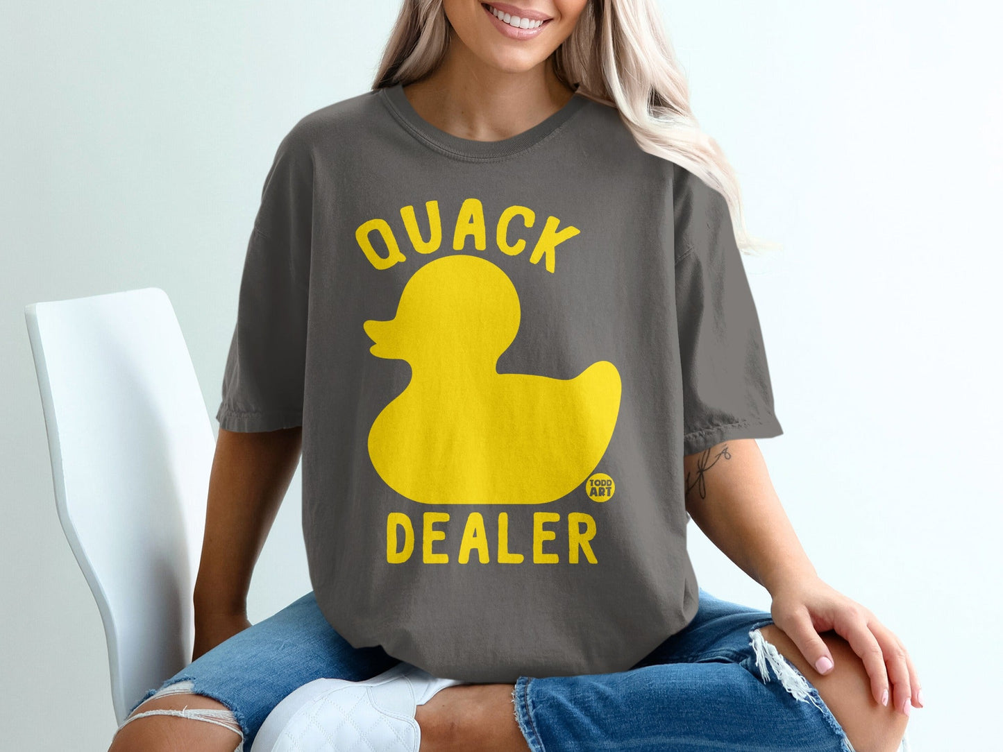 Quack Dealer Yellow Duck Graphic Tee Shirt