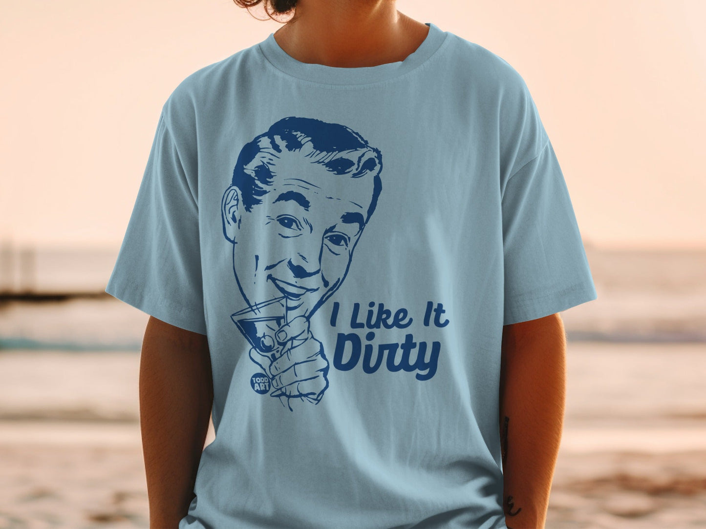 I Like It Dirty Retro Graphic T-Shirt for Drinks Lovers