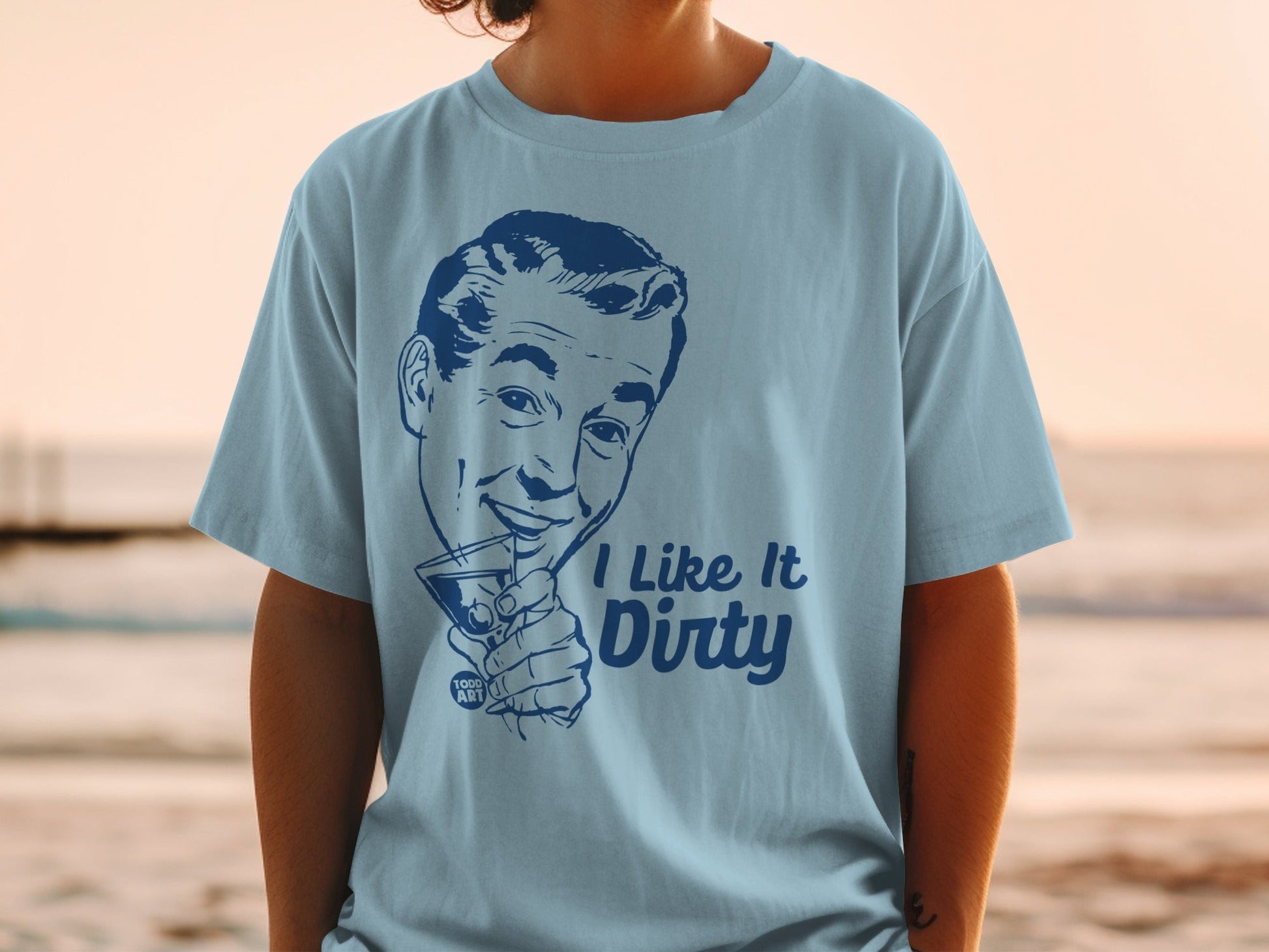 I Like It Dirty Retro Graphic T-Shirt for Drinks Lovers