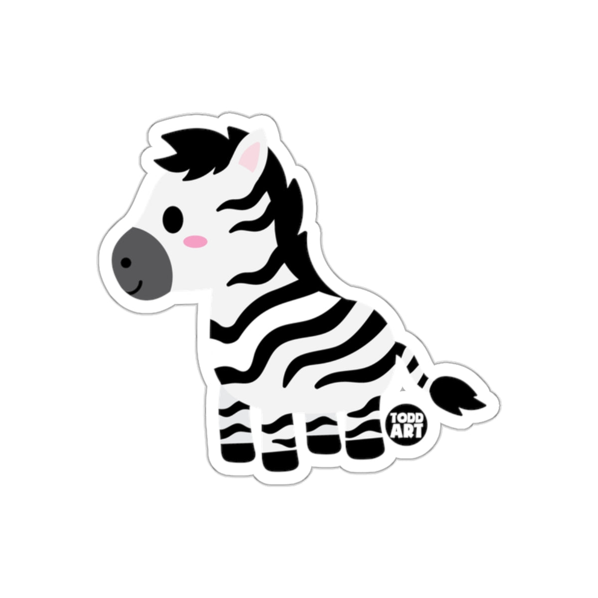 Adorable Cute Zebra Todd Art Cartoon sticker