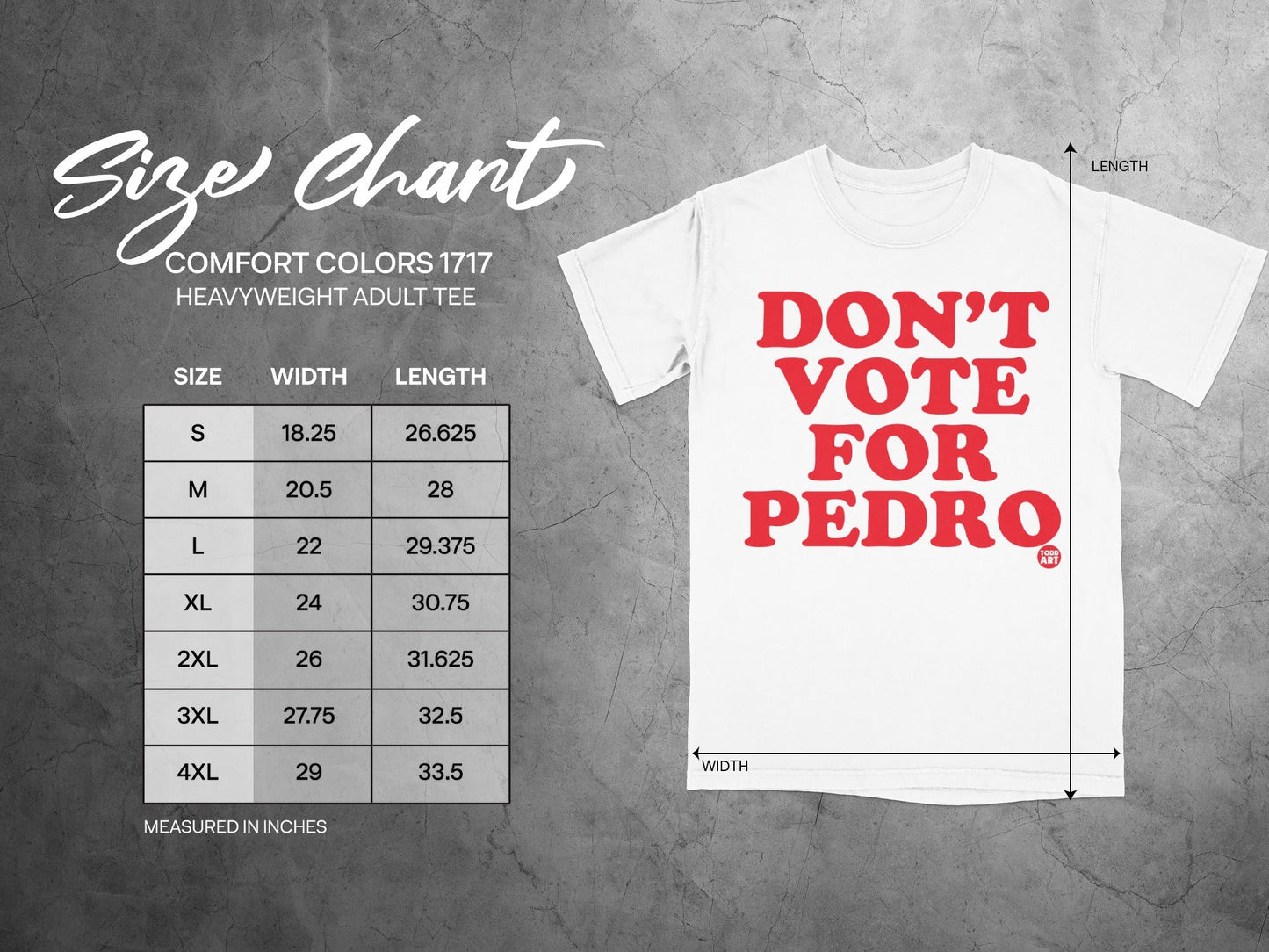 Don't Vote For Pedro Heavyweight Adult Tee Product