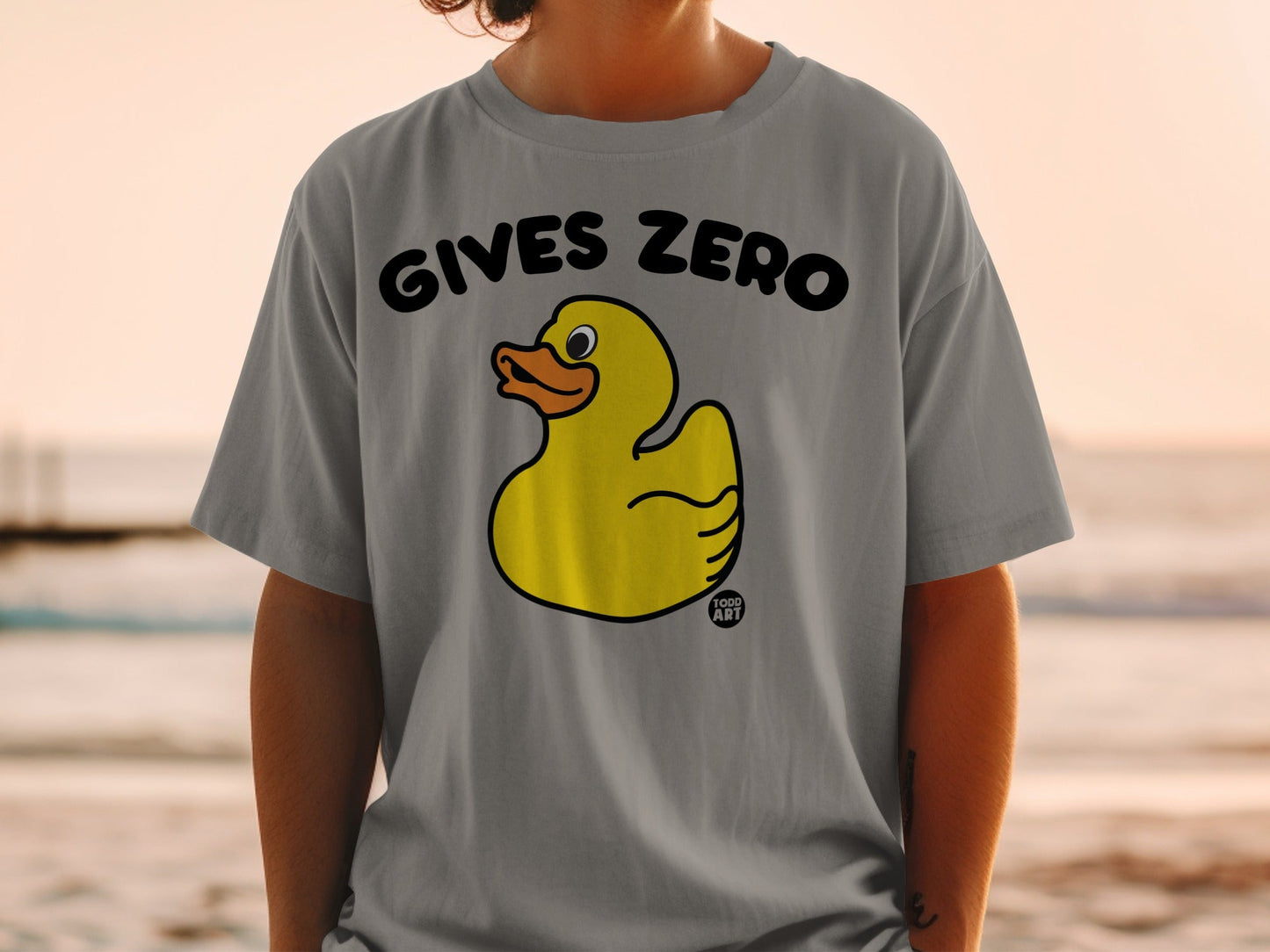 Gives Zero Todd Art Yellow Duck Graphic Shirt