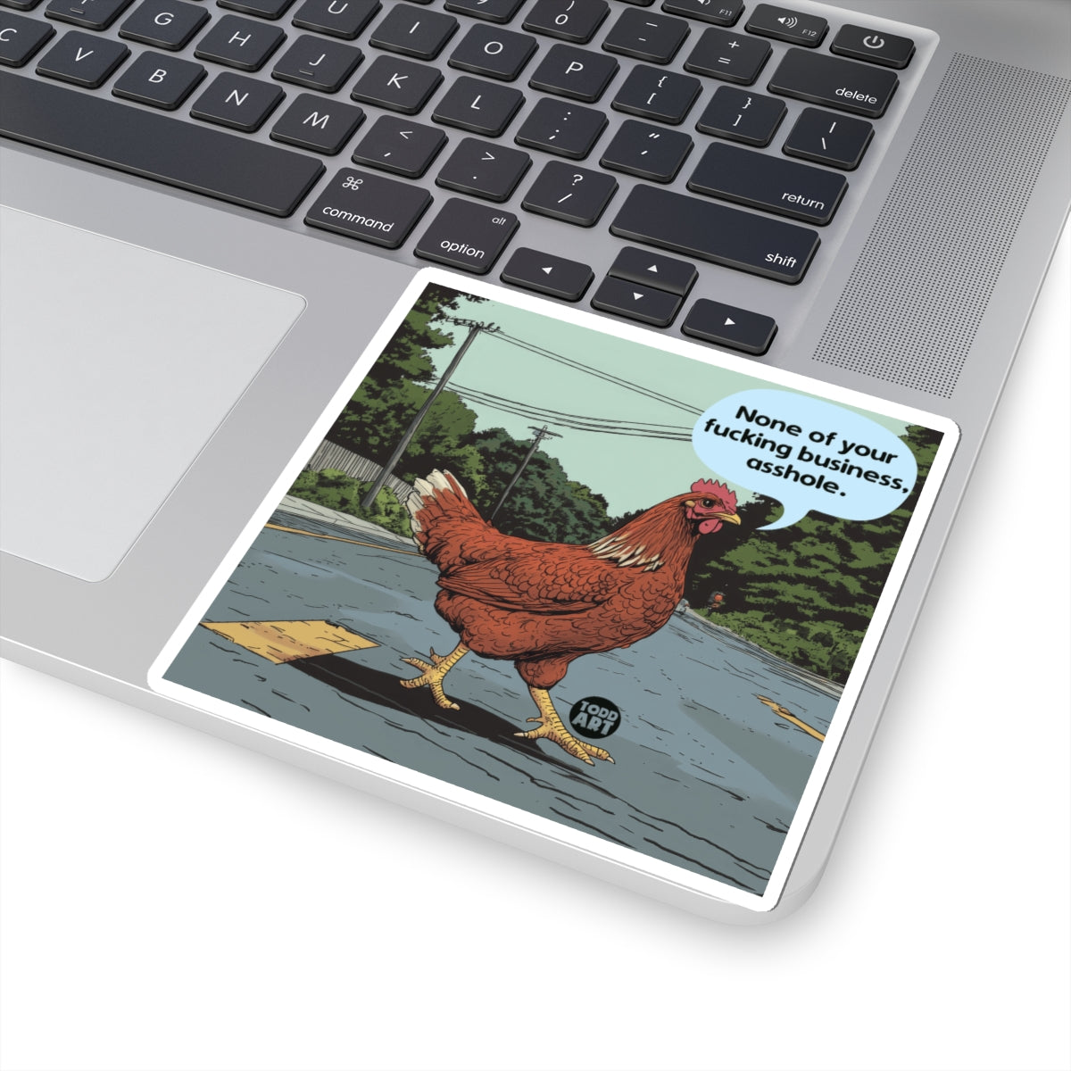 Chicken CrossingTodd Art Sticker