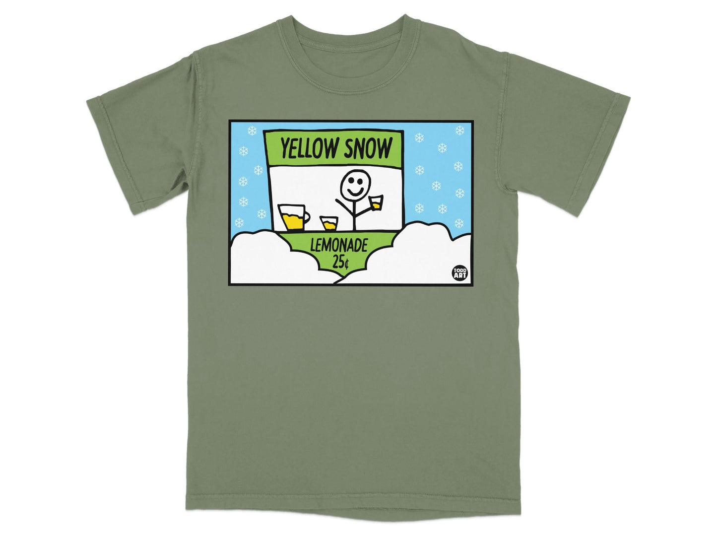 Humorous Yellow Snow Lemonade Graphic T-Shirt
