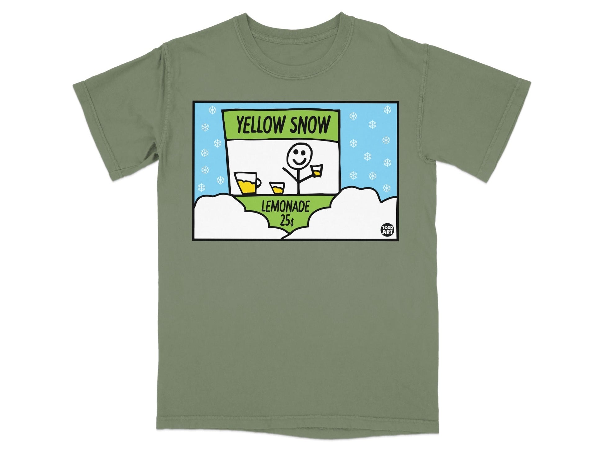 Humorous Yellow Snow Lemonade Graphic T-Shirt