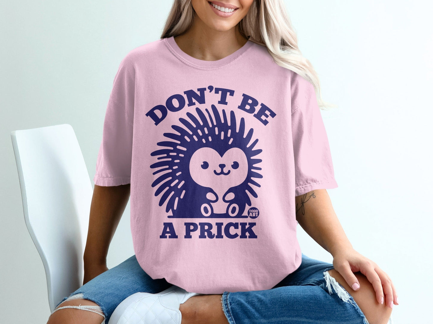 Don't Be A Prick Hedgehog Funny Graphic T-shirt