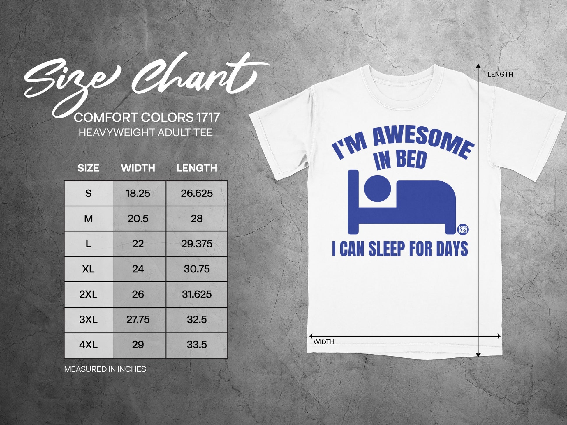 I'M AWESOME IN BED I CAN SLEEP FOR DAYS Tee product type