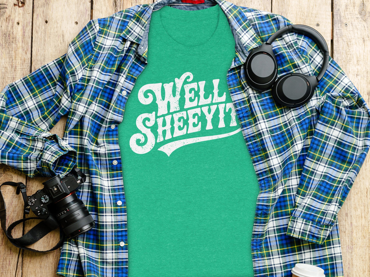 Well Sheeyit Green Shirt for Casual Looks Stylish Tee