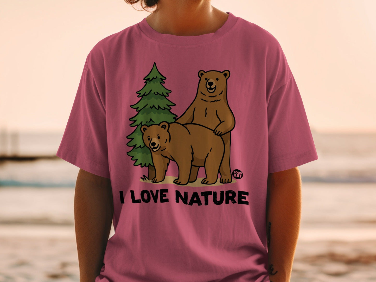 I Love Nature Bears Near Tree Todd Art Shirt