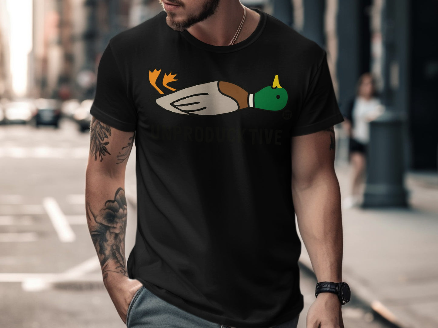Casual Duck Graphic Tee Unproductive Statement Shirt