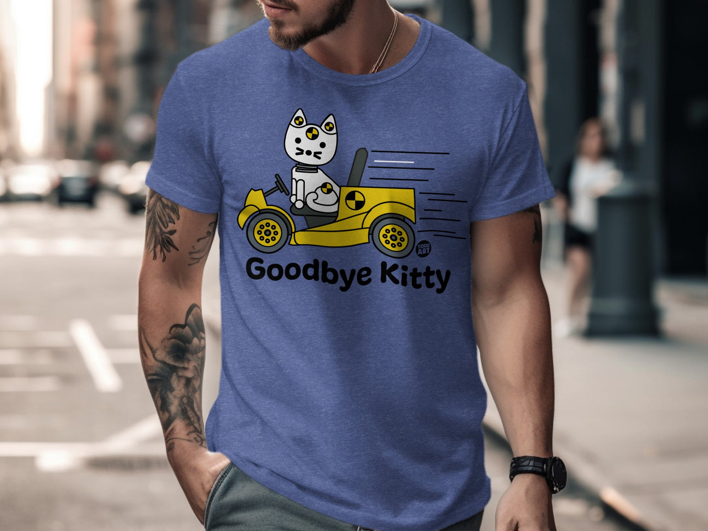 Goodbye Kitty Racing Car Graphic T-shirt