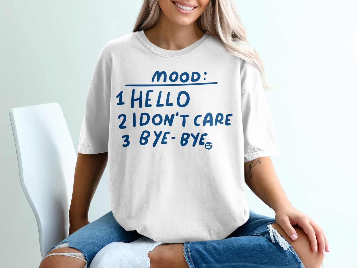 Mood Hello I Don't Care Bye-Bye Graphic T-Shirt