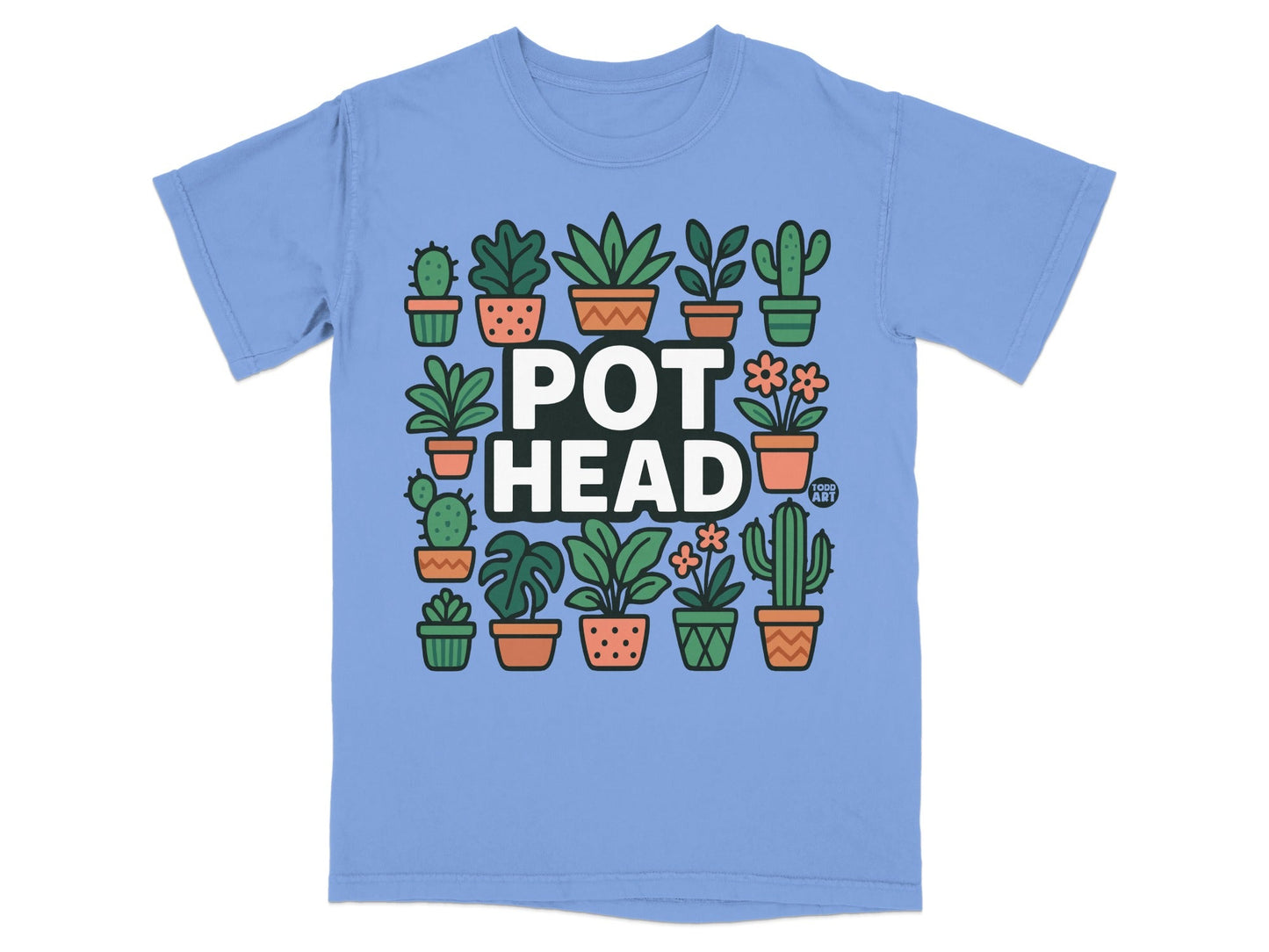 Pot Head T-Shirt, Plant Lover Gift, Funny Gardener Shirt, Houseplant Tee, Cute Succulent Cactus Graphic, Botanical Art Top, Green Thumb