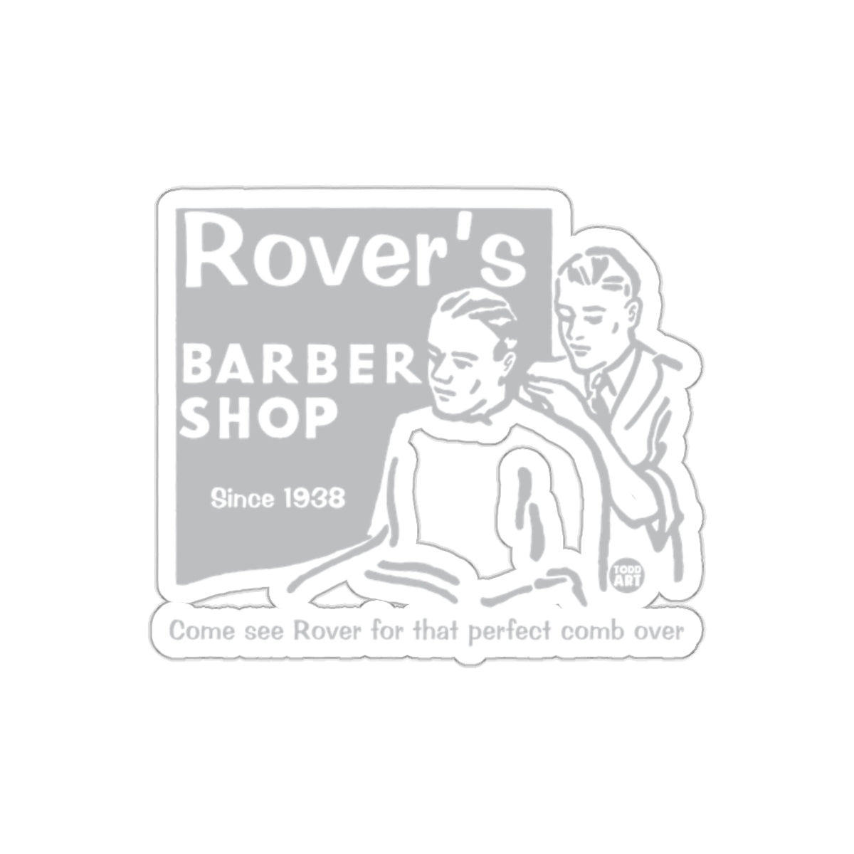 Vintage Rover's Barber Shop Since 1938 Retro Style sticker