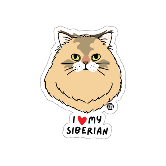 I Love My Siberian Cat Sticker for Cat Lovers