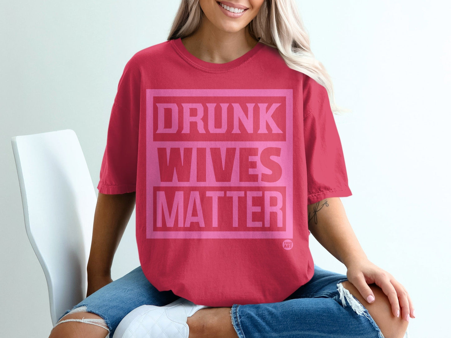 Drunk Wives Matter Funny Graphic Tee Shirt