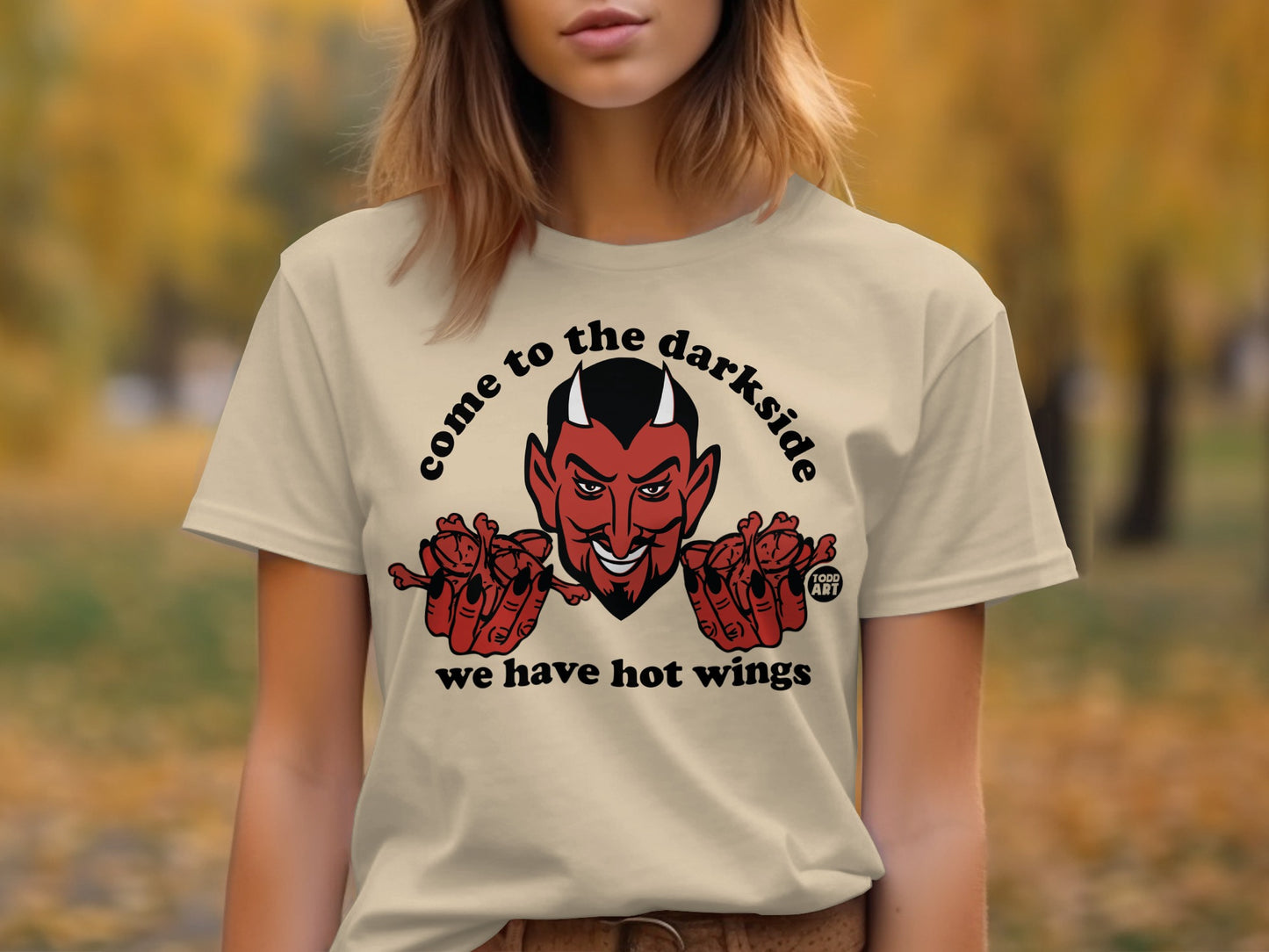 Come to the Darkside Hot Wings Graphic T-Shirt