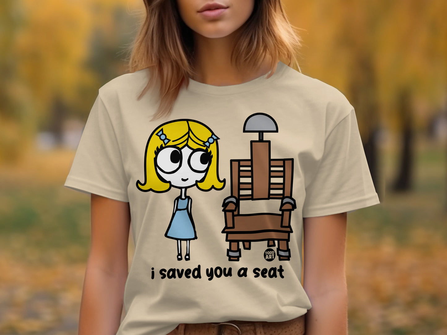 Unique Cartoon Graphic Cute Robot Girl T-Shirt