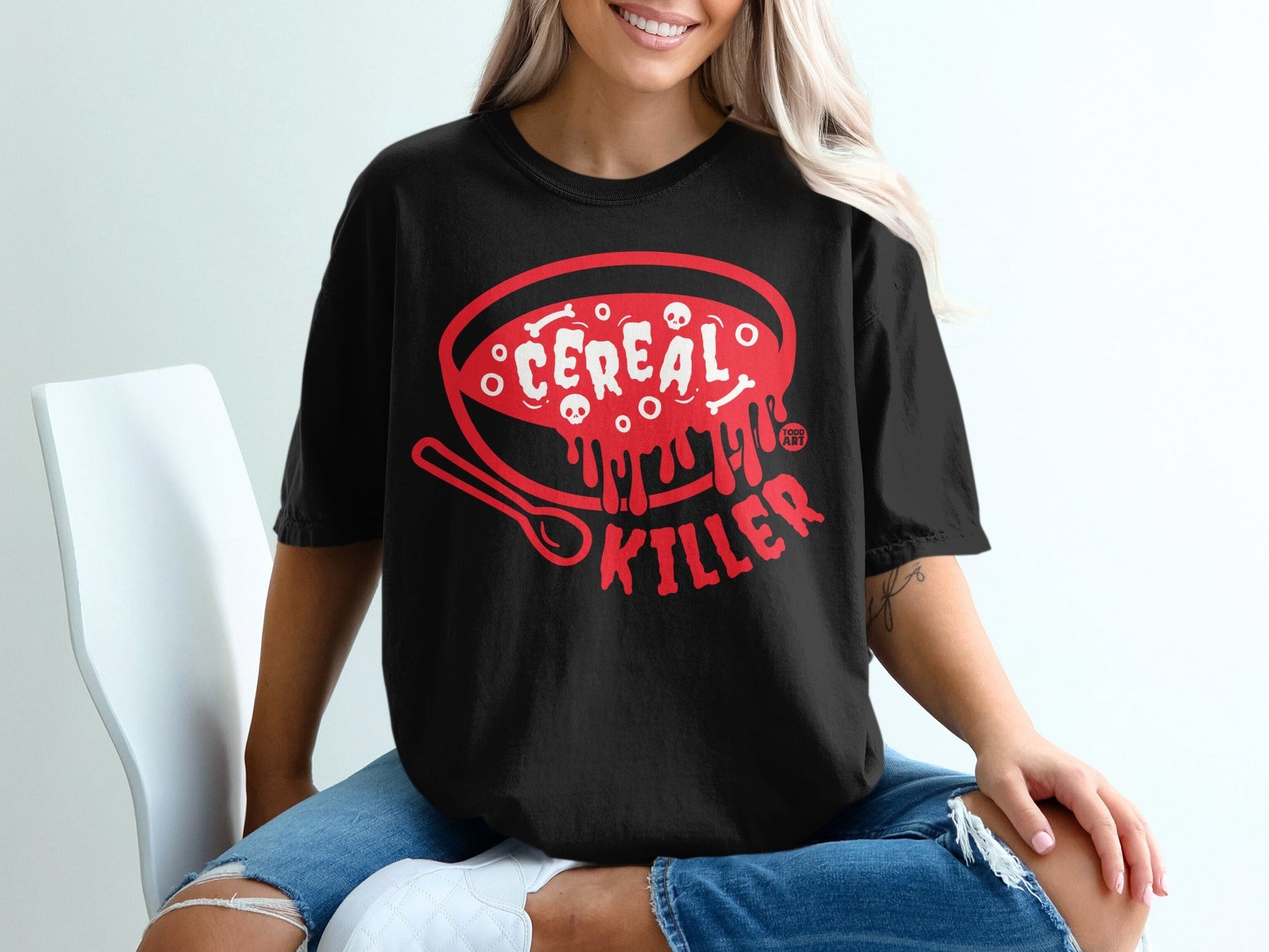Cereal Killer Graphic Unisex T-Shirt For Casual Wear