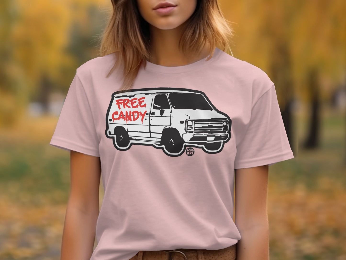Free Candy Van Graphic T-Shirt with Unique Art Design