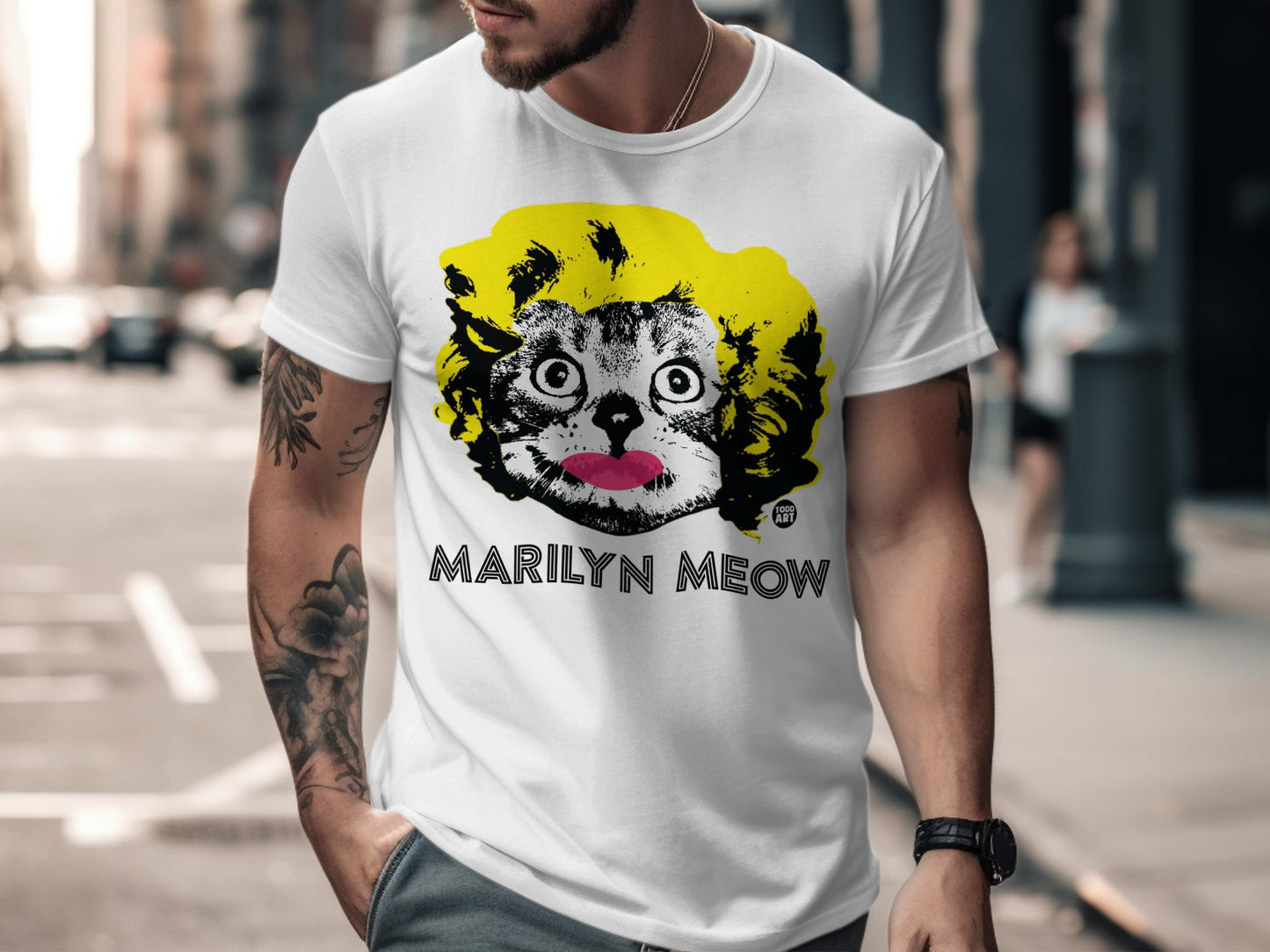 Marilyn Meow Cat Graphic T-Shirt for Men and Women