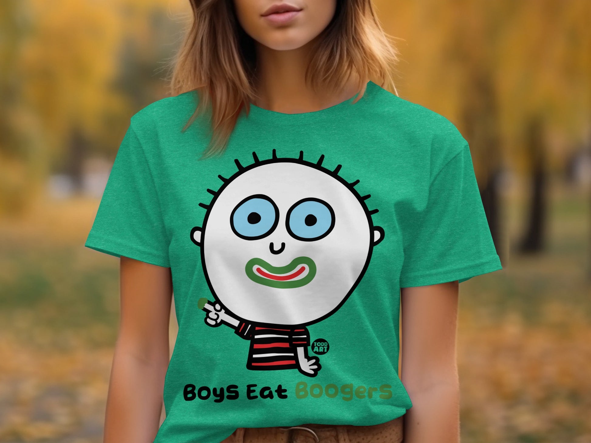 Boys Eat Boogers Cartoon Character T-shirt