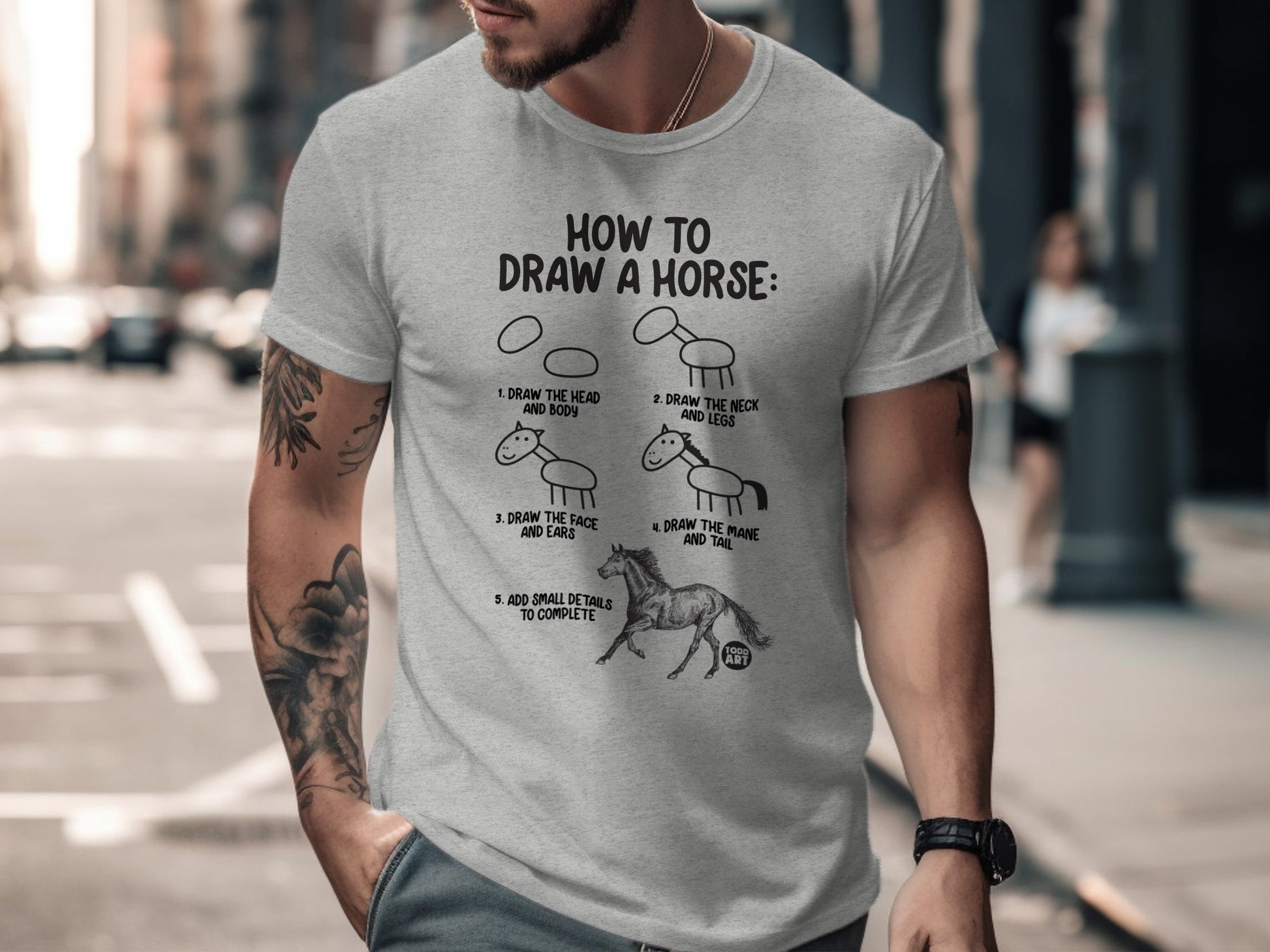 How to Draw a Horse Funny Instructional Diagram Shirt
