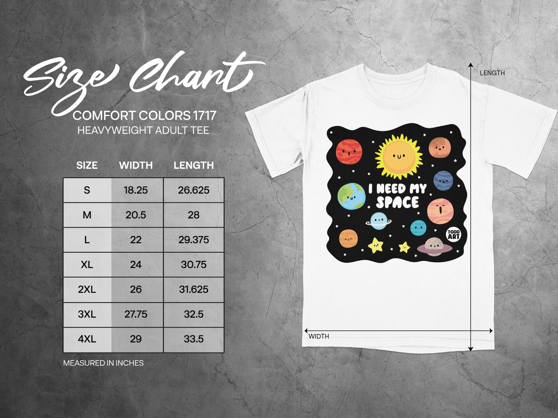I Need My Space Funny Solar System Printed Tee