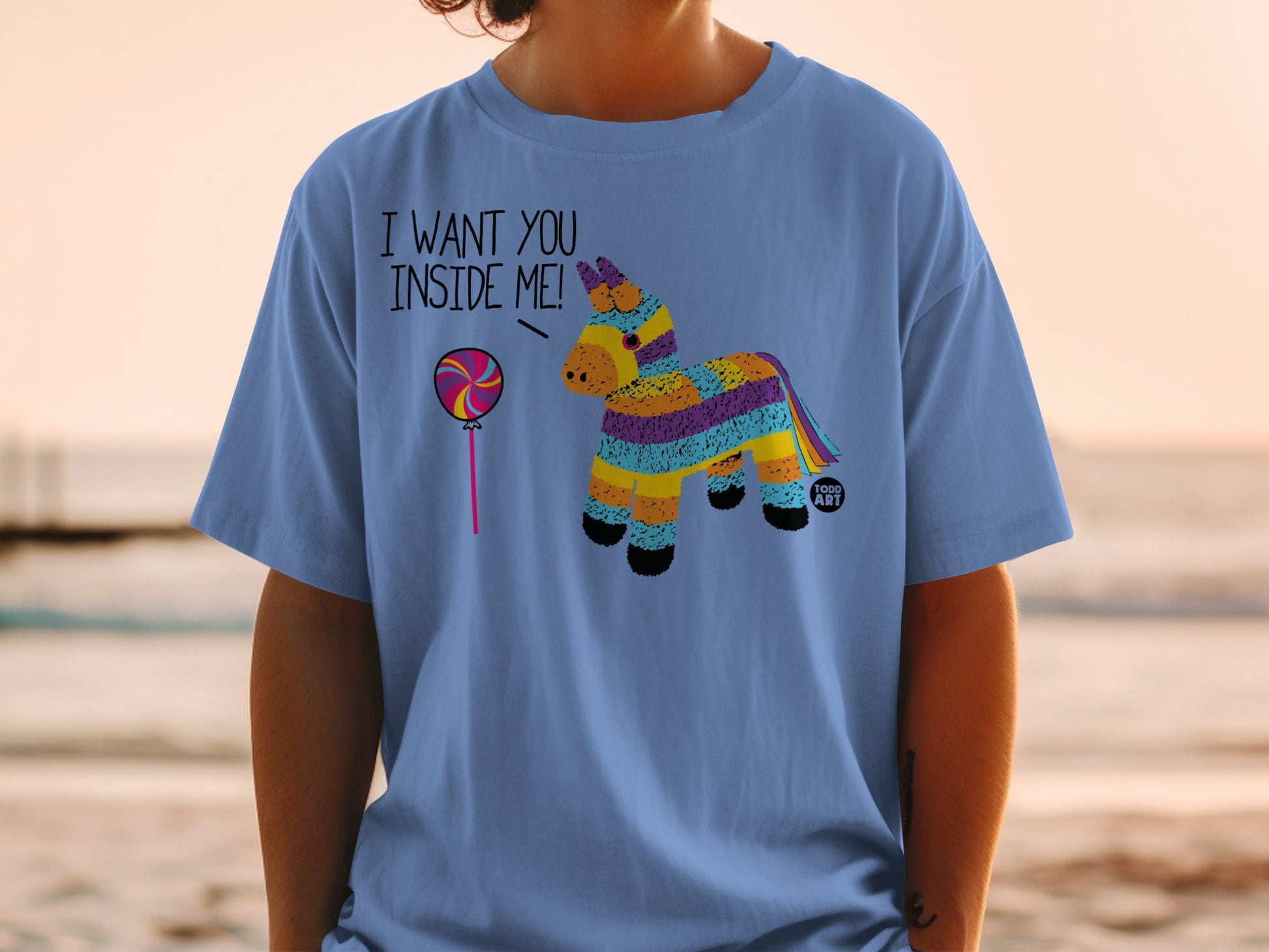 Funny Pinata and Lollipop Graphic Design Tee