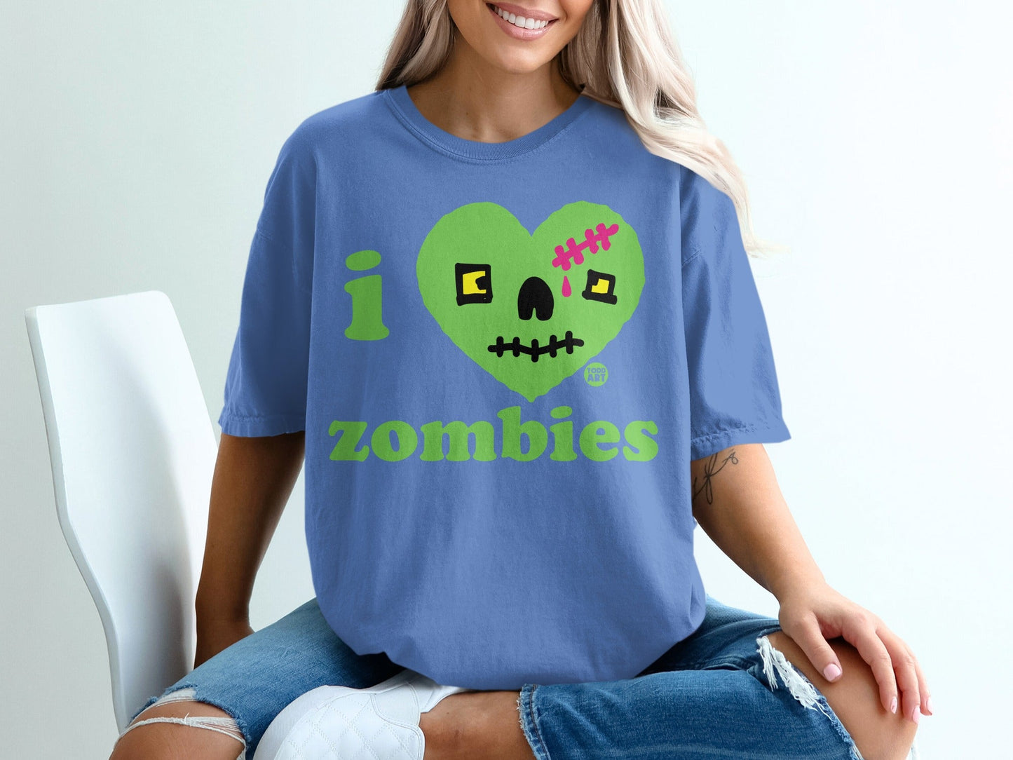 I Love Zombies Graphic Tee for Casual Wear