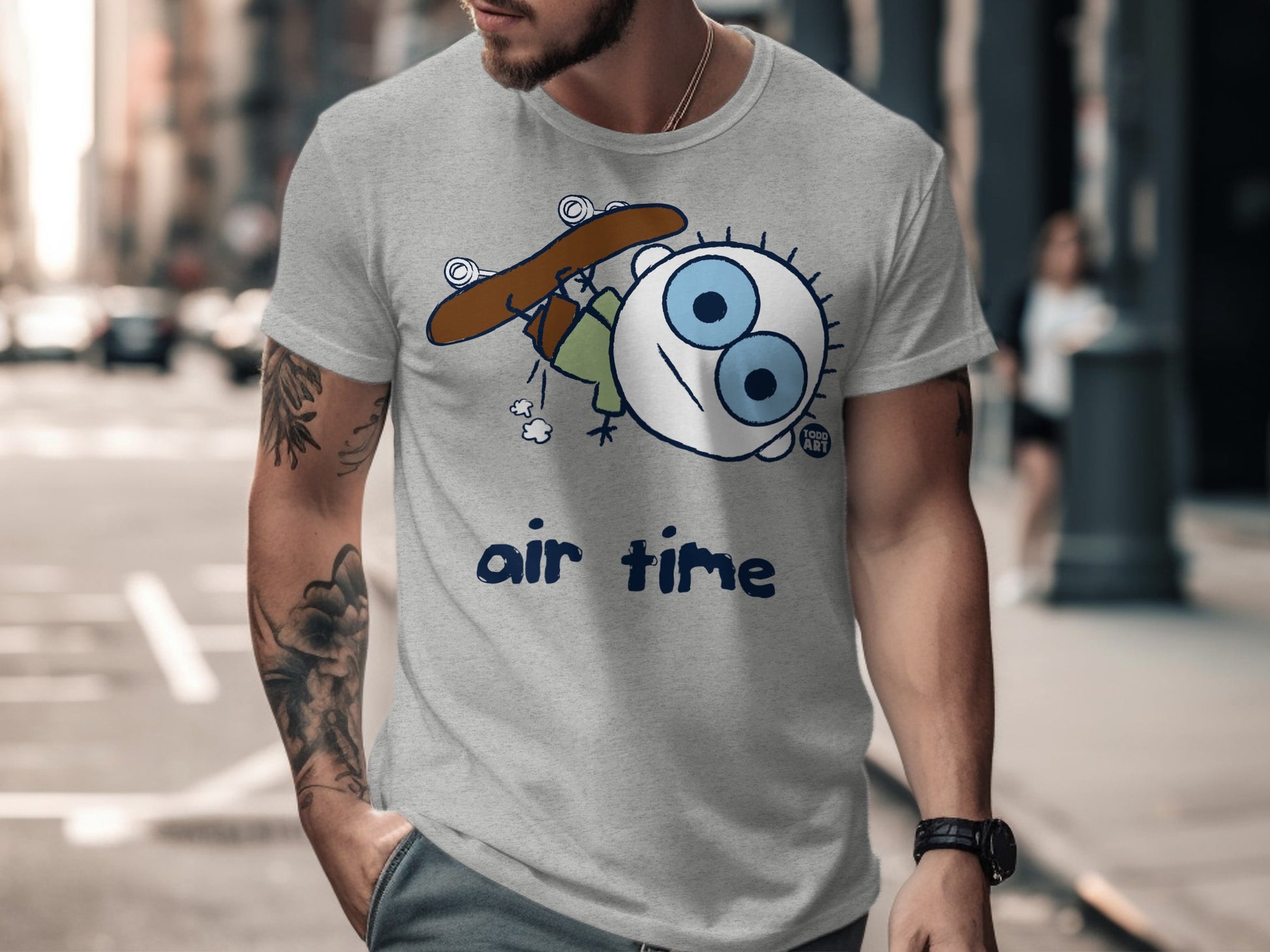 Air Time Graphic Tee Cartoon Design T-Shirt