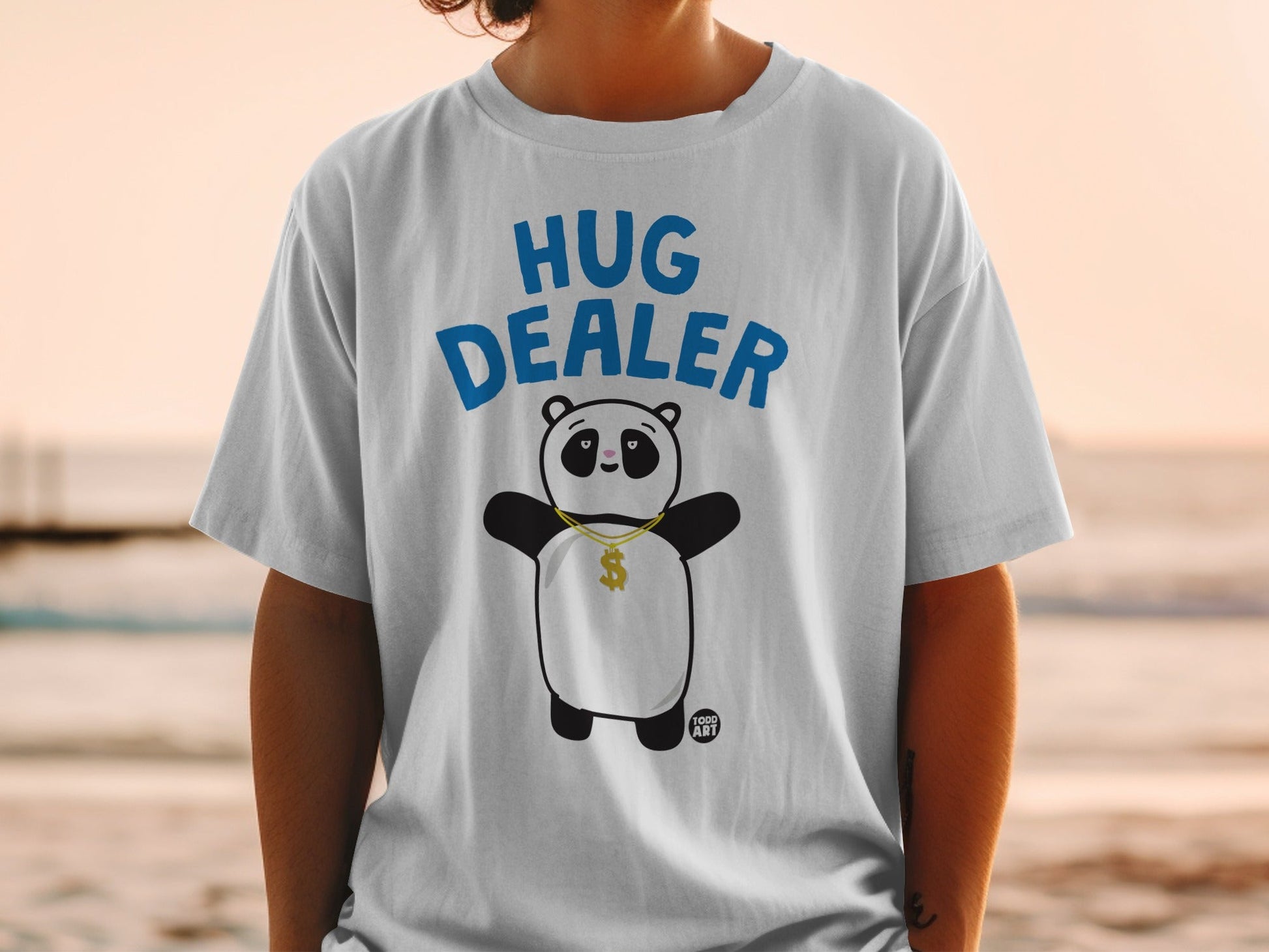 Hug Dealer Panda Graphic Tee for Animal Lovers